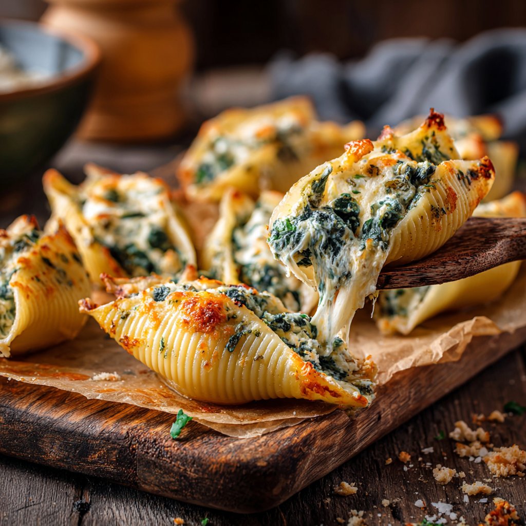 Spinach Feta Stuffed Shells