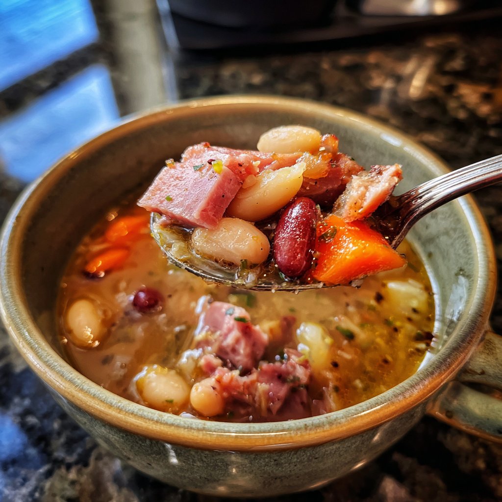 Ham and Bean Soup with Butter Drizzle