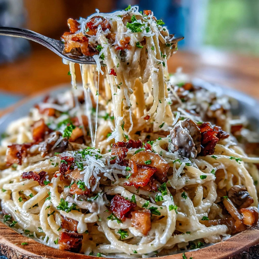 Creamy Bacon Mushroom Pasta