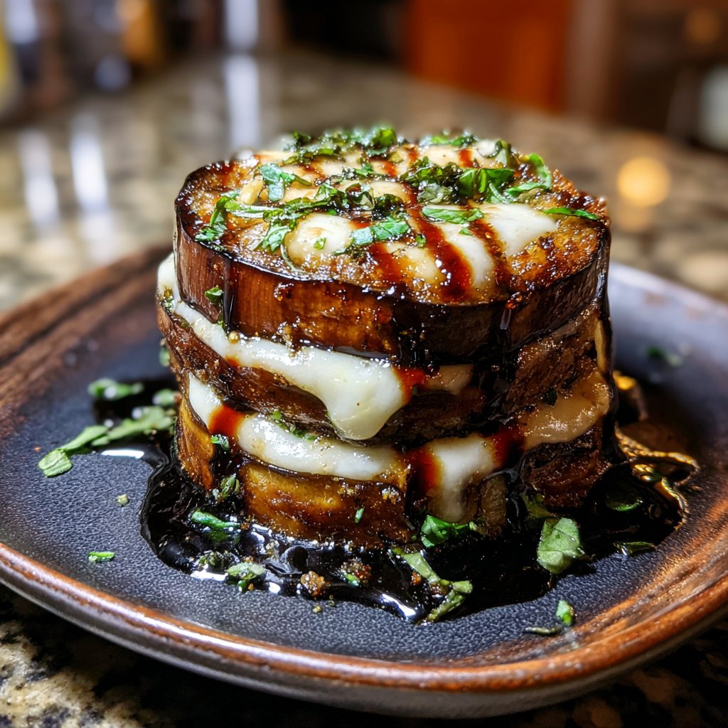 Savory Roasted Eggplant Stack