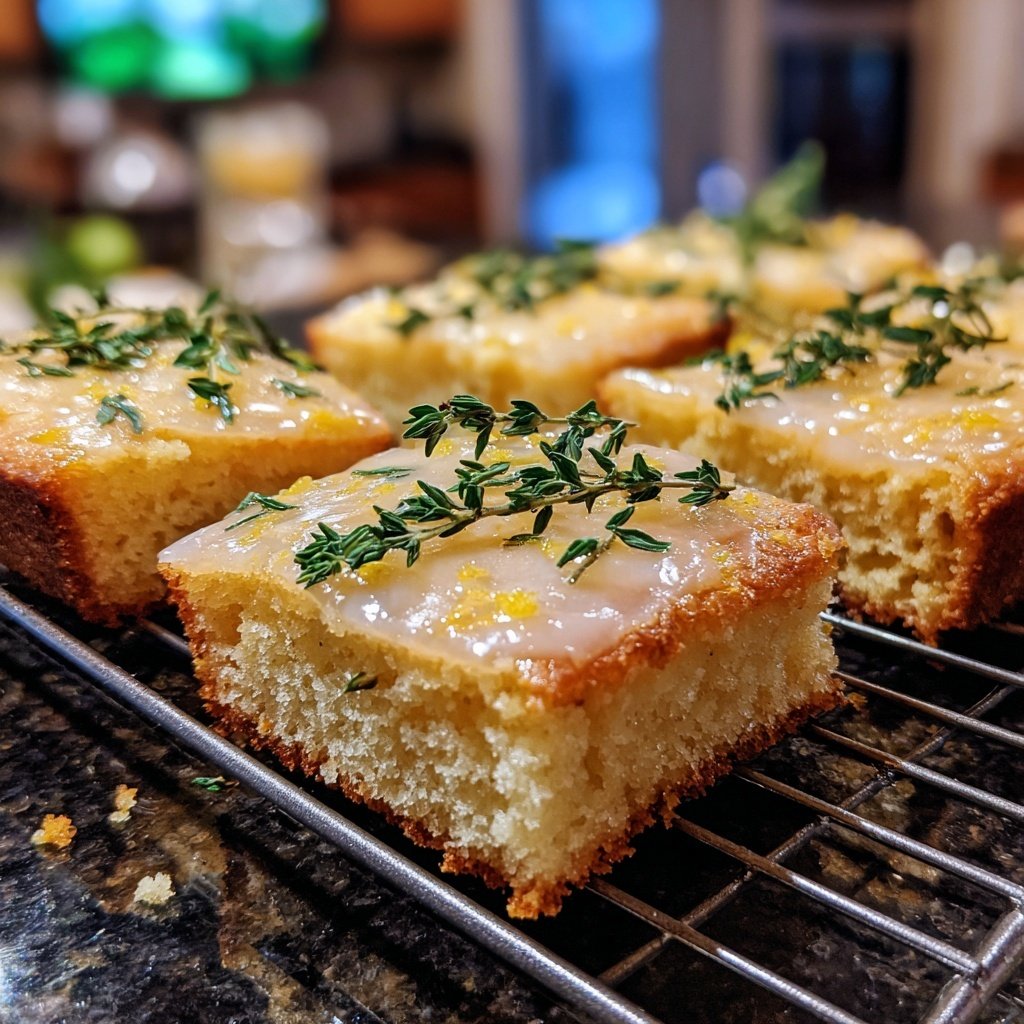 Lemon Thyme Shortbread Bars