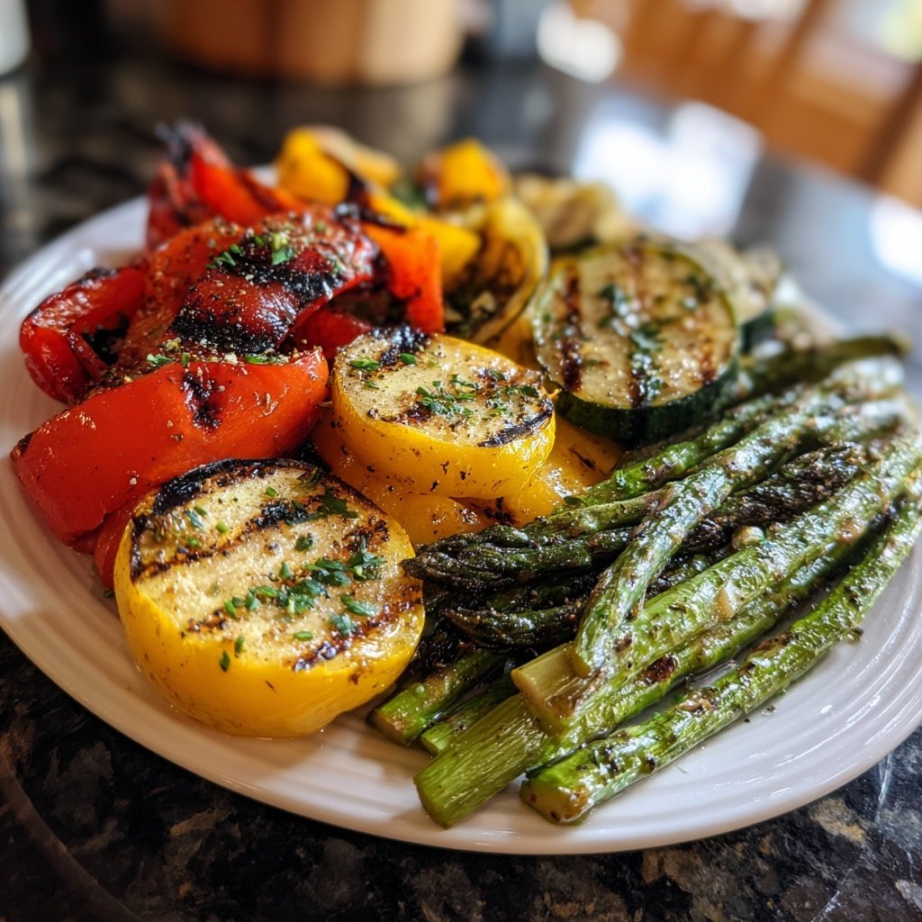Healthy Lemon Herb Grilled Veggies