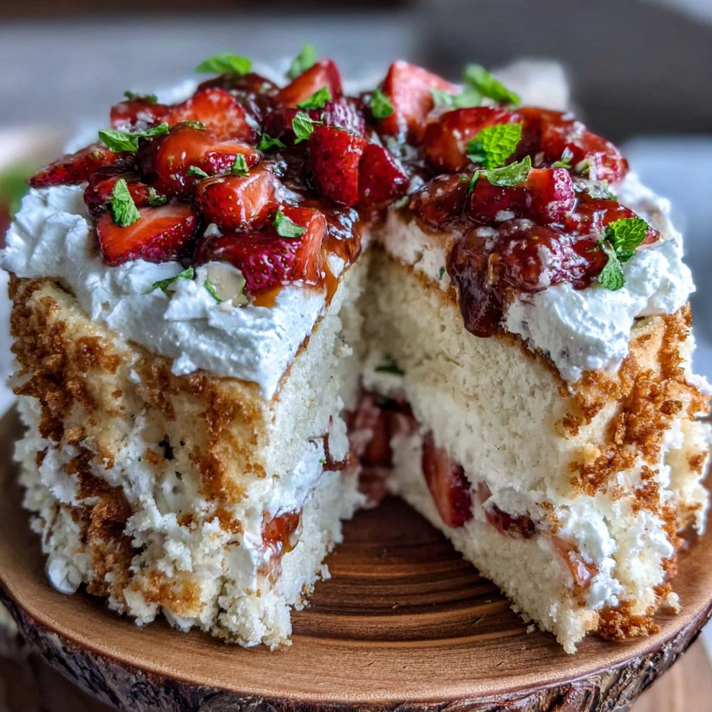 Strawberry Dream Angel Cake